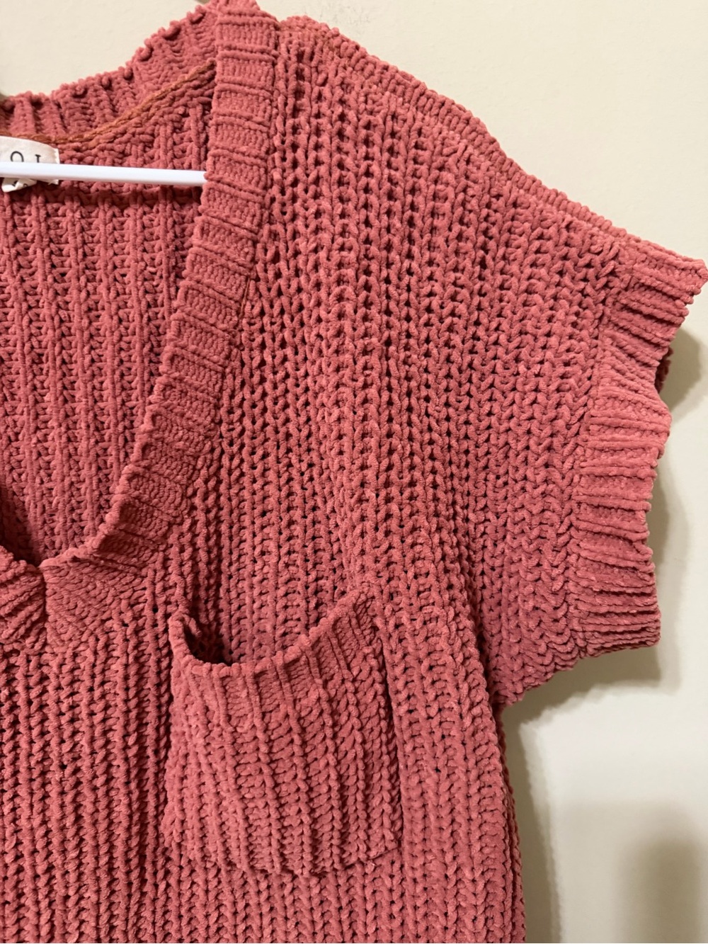 POL small Rosewood V-Neck Short Sleeve Knit Sweater cottagecore cozy Gilmore euc - Picture 3 of 6